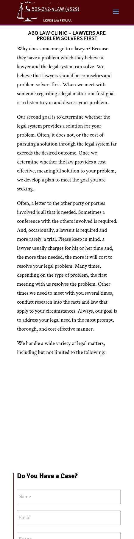 ABQ Law Clinic/Morris Law Firm PA - Albuquerque NM Lawyers