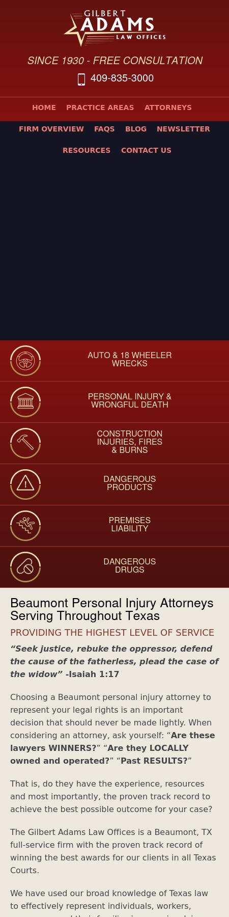 Gilbert Adams Law Offices - Beaumont TX Lawyers