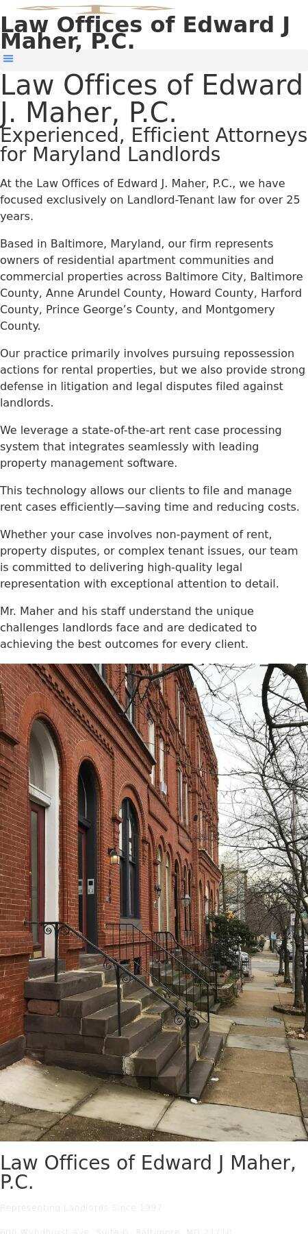 Law Offices of Edward J. Maher, P.C. - Baltimore MD Lawyers