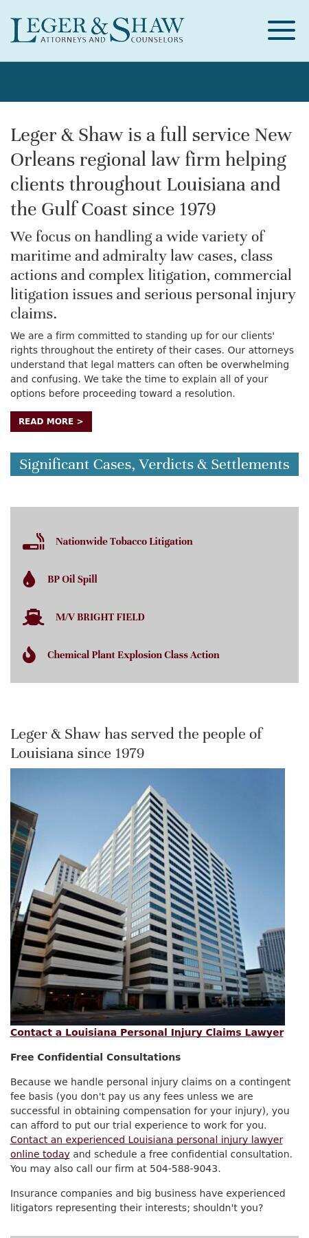 Leger & Shaw - New Orleans LA Lawyers