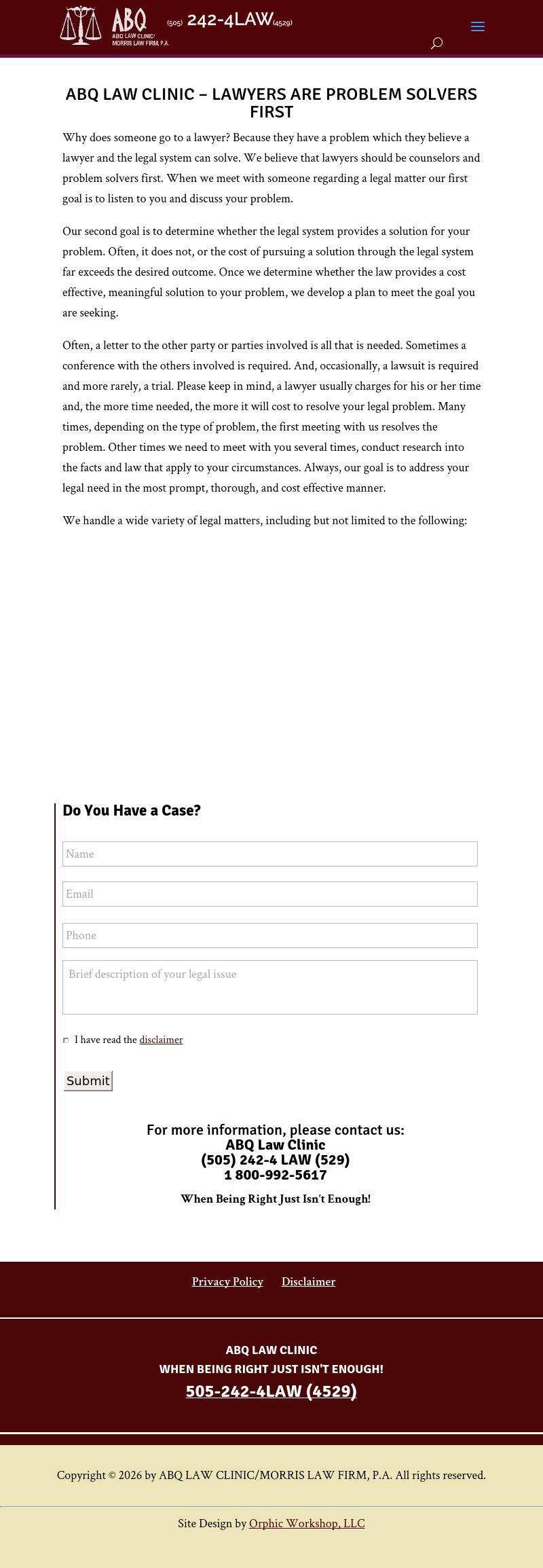 ABQ Law Clinic/Morris Law Firm PA - Albuquerque NM Lawyers