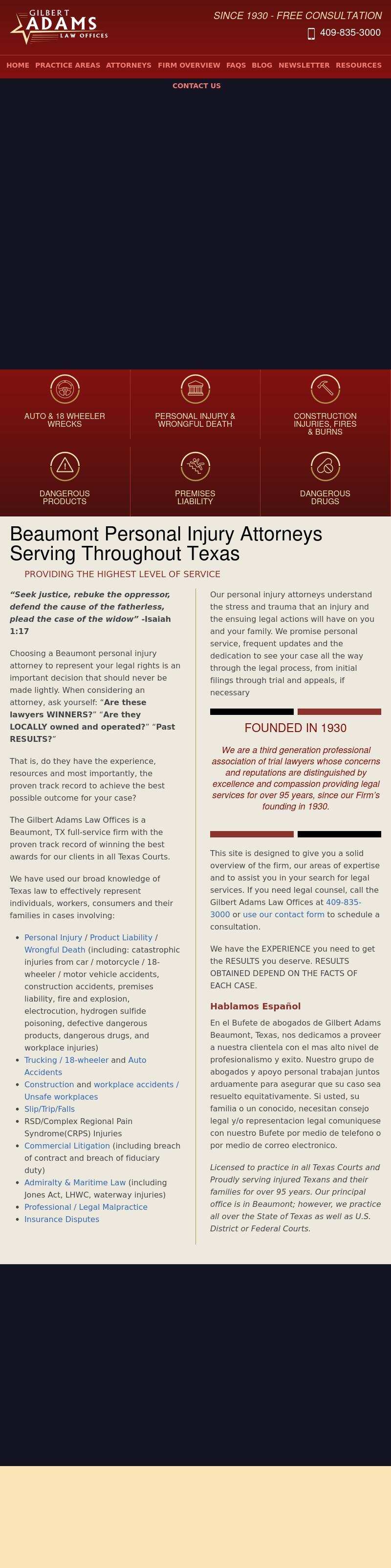 Gilbert Adams Law Offices - Beaumont TX Lawyers