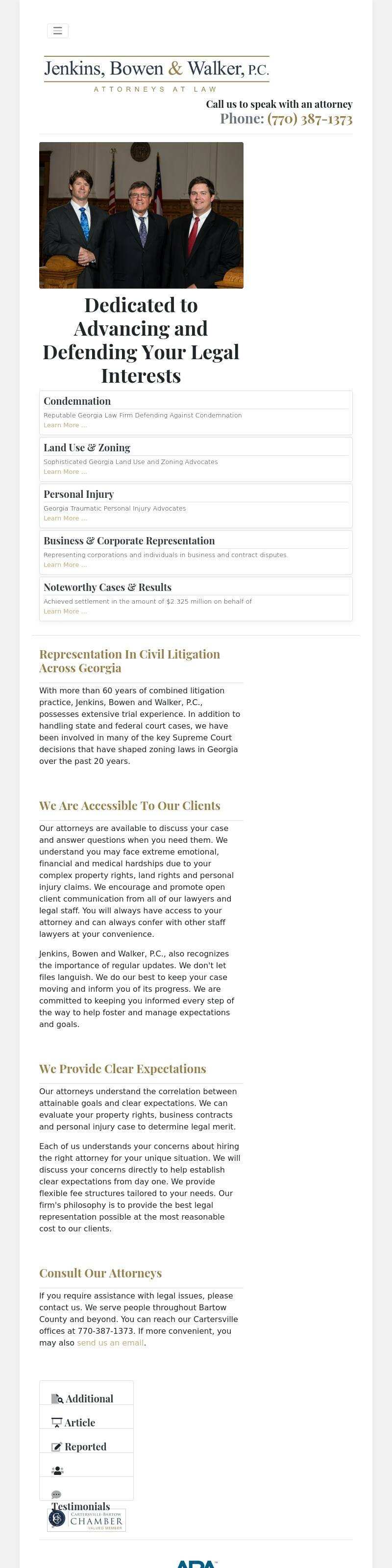Jenkins & Bowen, PC - Cartersville GA Lawyers
